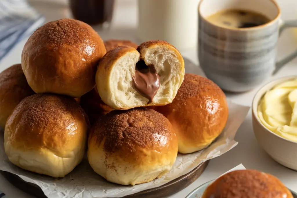 sourdough brioche donuts serving