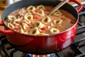 creamy Italian chicken tortellini soup