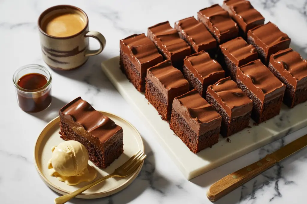 slice of sourdough discard chocolate cake