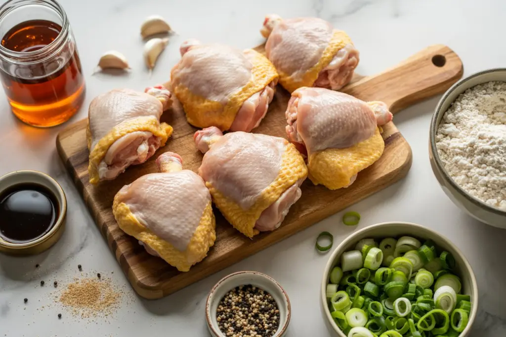 ingredients for honey garlic slow cooker chicken thighs