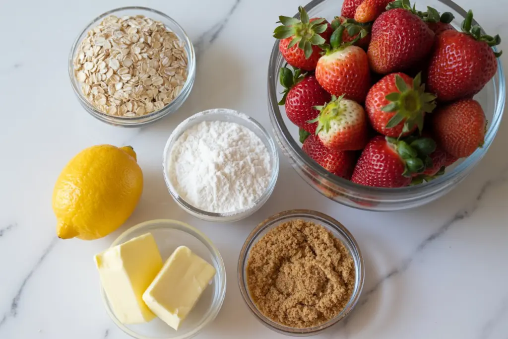 Strawberry Oatmeal Crumble Bars 4 Ingredients for strawberry oatmeal crumble bars