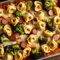 Broccoli Tortellini Bake (Easy Sheet Pan Dinner)