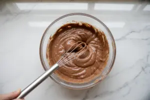 sourdough discard Chocolate cake leaf batter