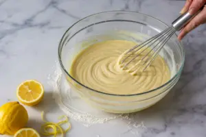 Sourdough Lemon Quick Muffins 6 Lemon Muffins batter