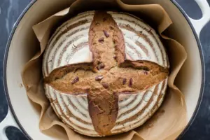 freshly baked maple Pecan sourdough bread