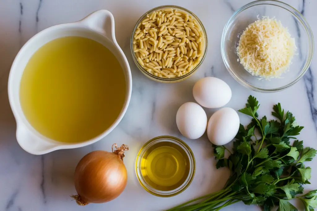 ingredients for italian penicillin soup laid out on counter