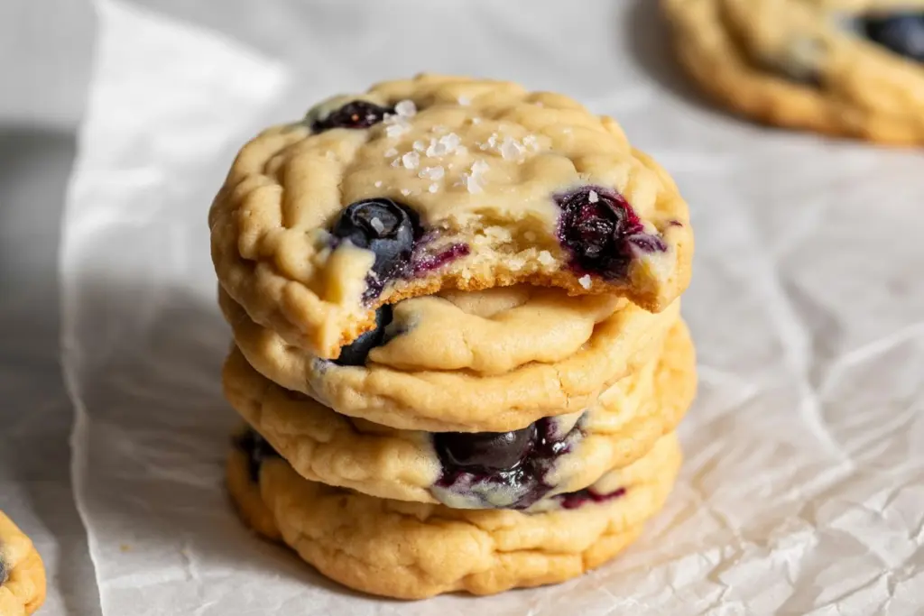 Blueberry Sourdough Cookies 6 Lemon blueberry sourdough cookies close-up