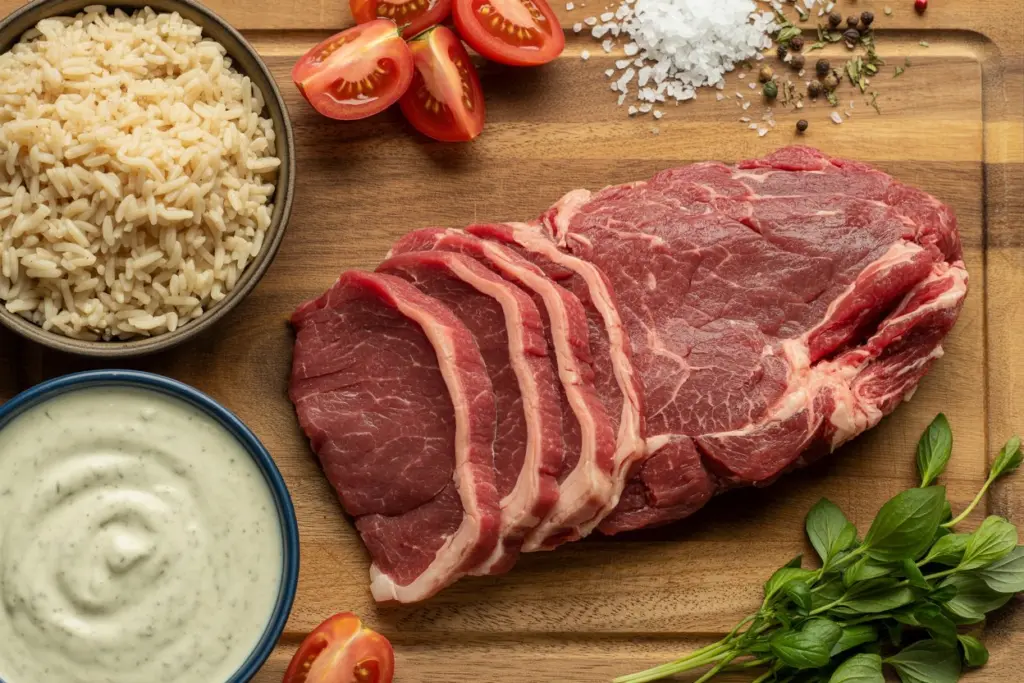 steak and queso rice ingredients