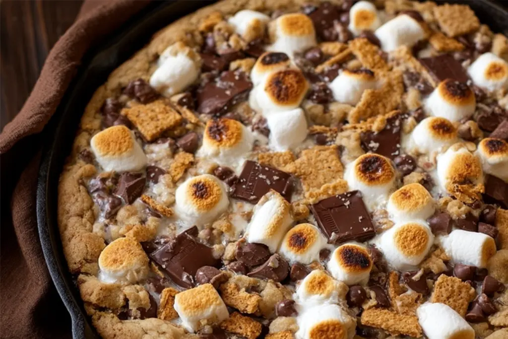 s'mores cookie skillet