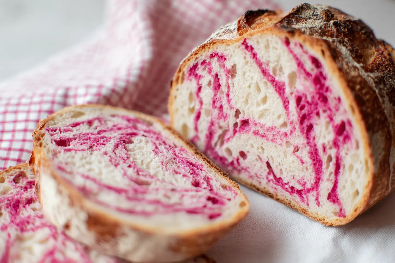 Pink Swirl Sourdough Bread