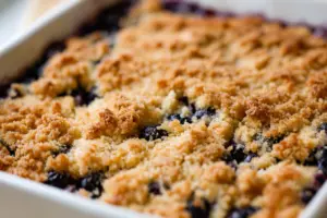 Perfectly baked sourdough blueberry buckle