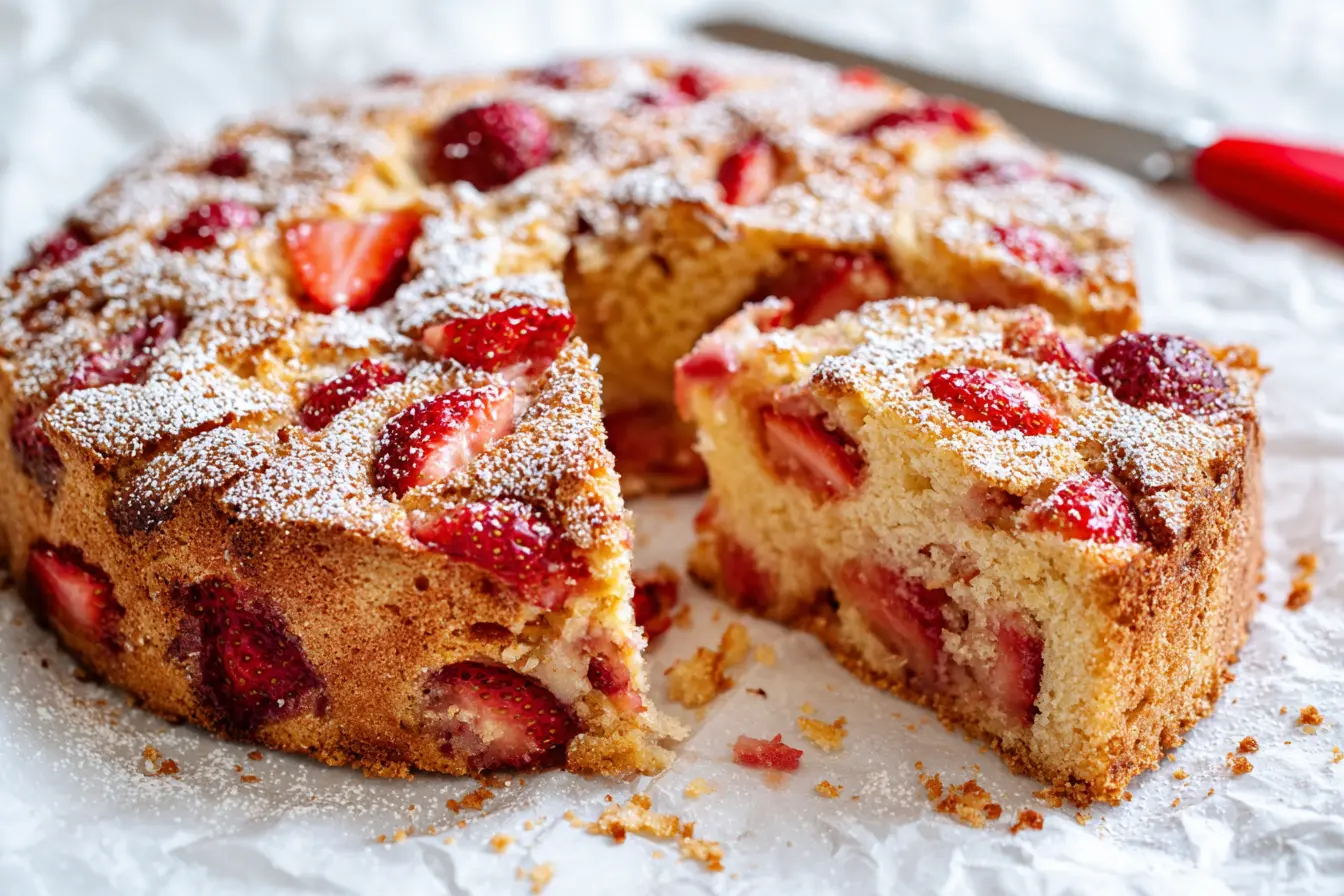 Sourdough Discard Strawberry Cake