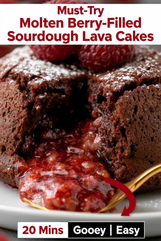 Molten Chocolate Sourdough Lava Cakes 11 Berry-Filled Lava Cakes