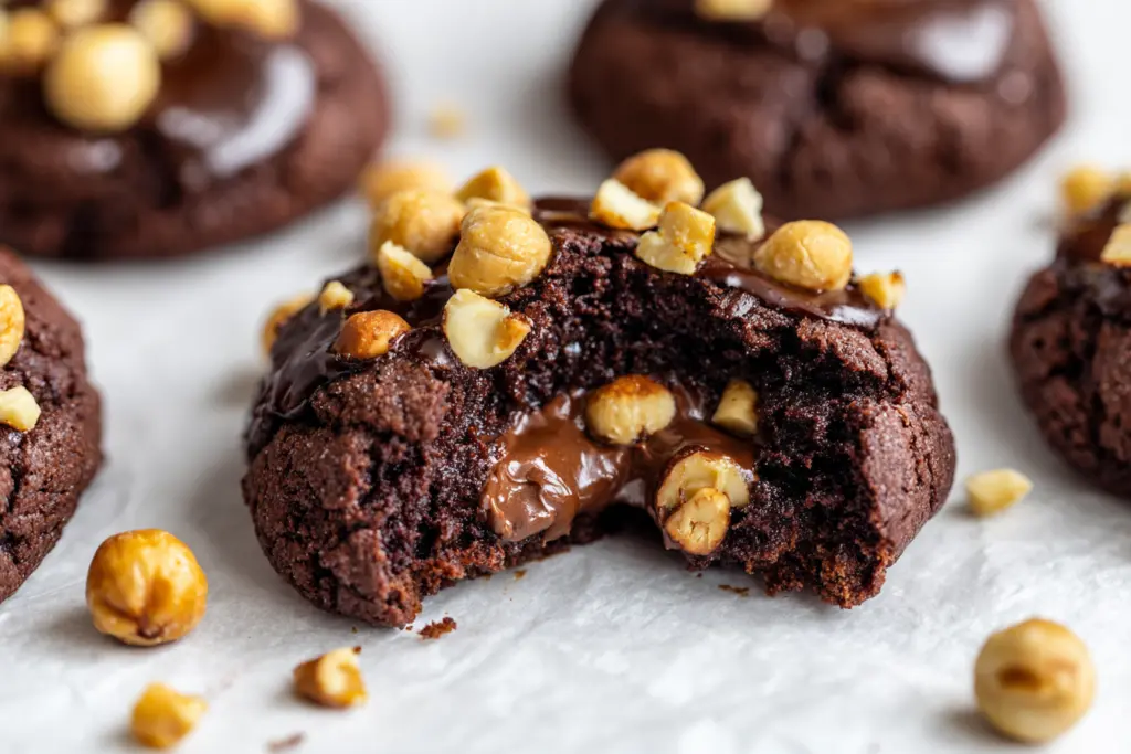 Chocolate Hazelnut Stuffed Cookies 1024x683 for Thick NYC Style Chocolate Hazelnut Cookies with discard