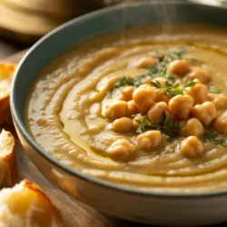 Creamy Garlic Chickpea Soup