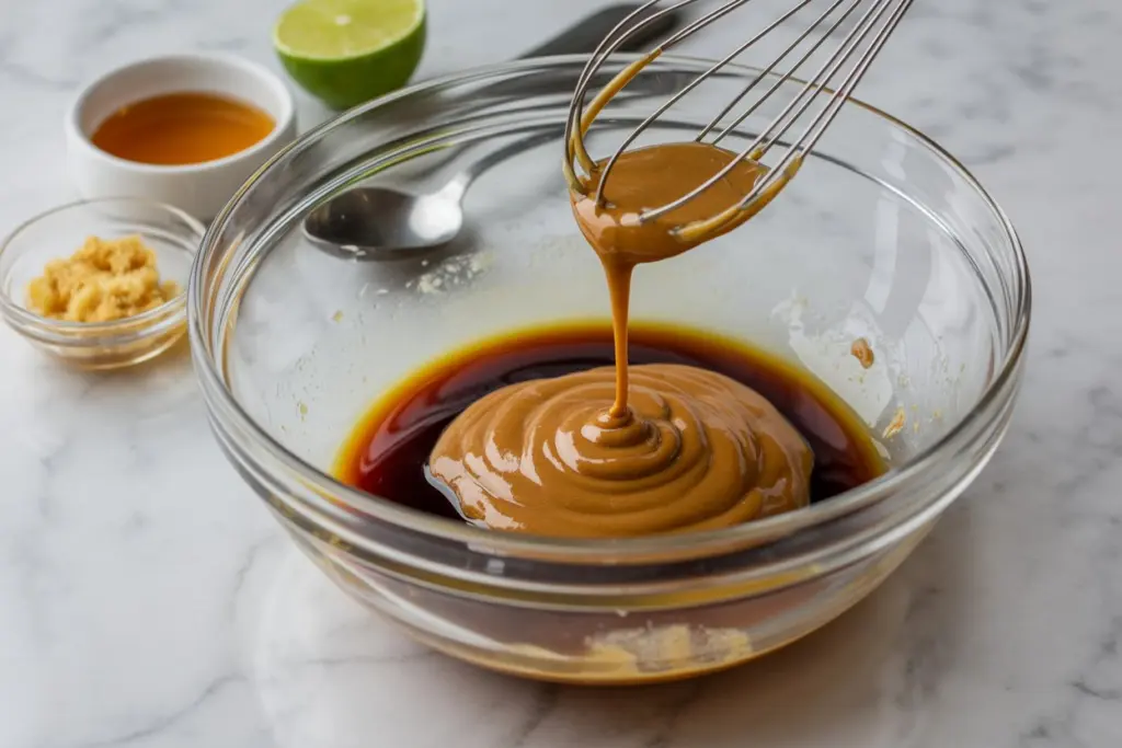 Chicken Crispy Rice Salad with Homemade Peanut Dressing 7 Making the Peanut Dressing