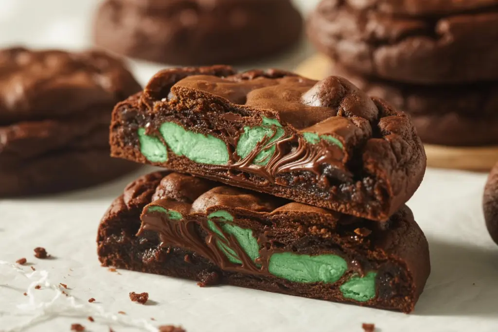 Mint Chocolate Brownie Cookies