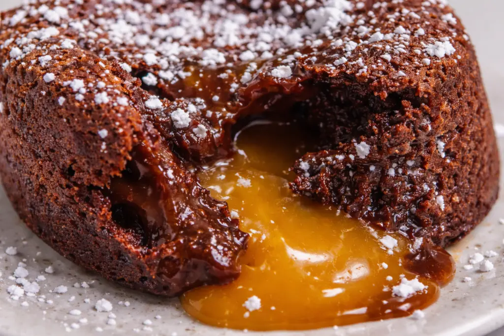Salted Caramel Sourdough Lava Cakes