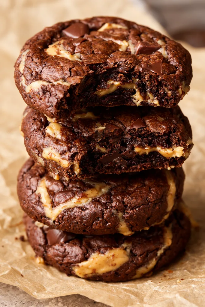 Peanut Butter Swirl Brownie Cookies