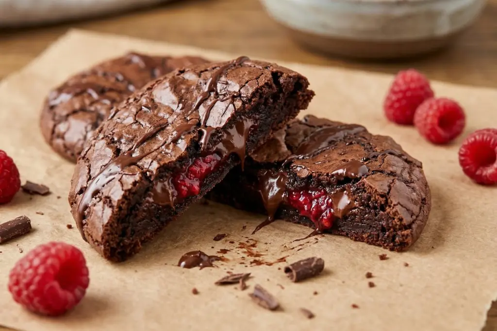 Raspberry Chocolate Brownie Cookies