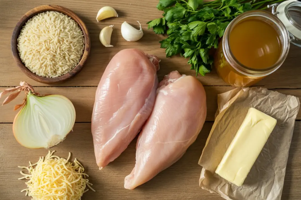 One-Pan Chicken and Rice 4 ingredients for chicken and rice recipe