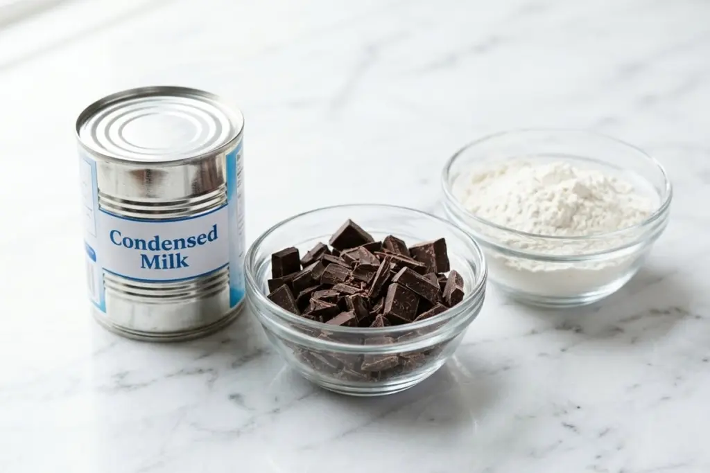 Ingredients for 3-Ingredient Condensed Milk Brownies