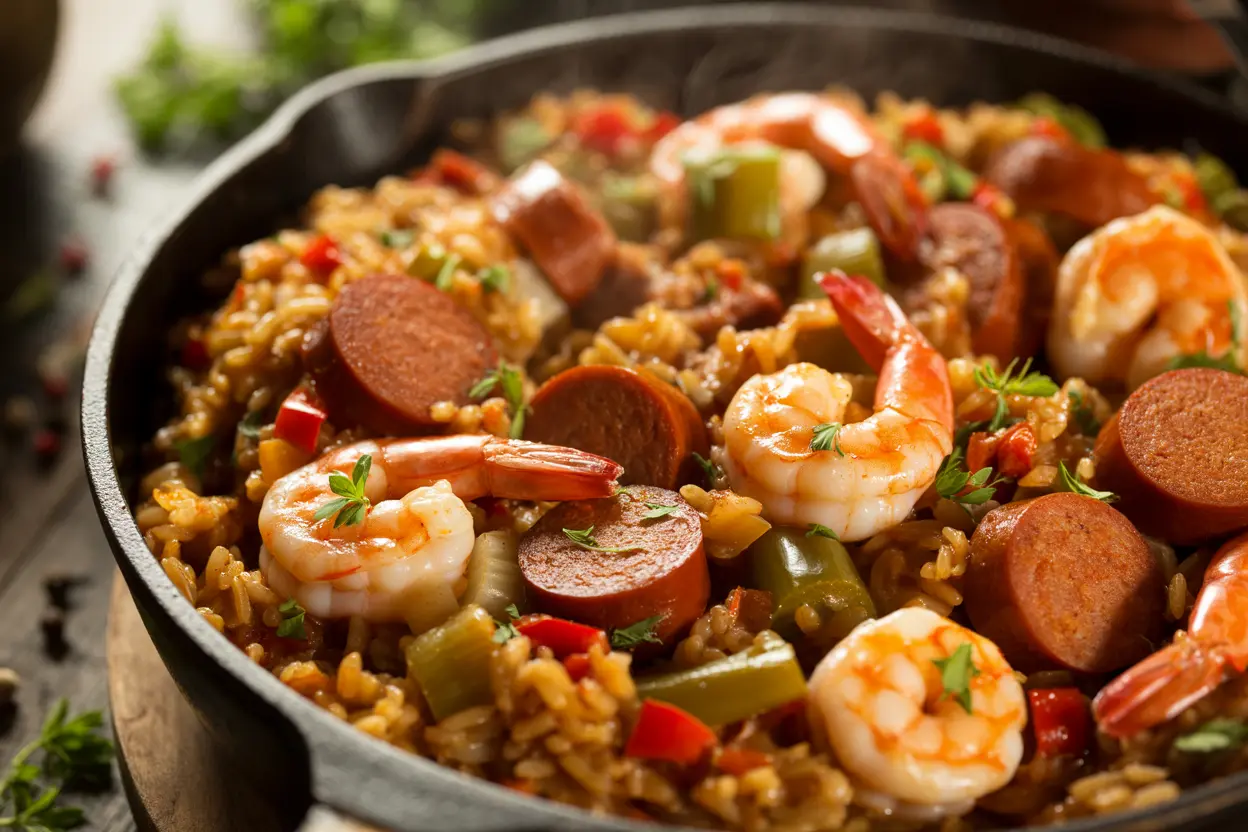 Easy Dirty Rice with Shrimp and Sausage