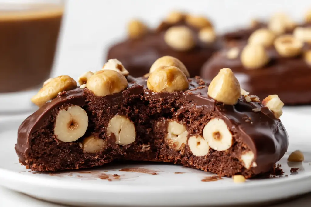 serving chocolate hazelnut cookies with discard