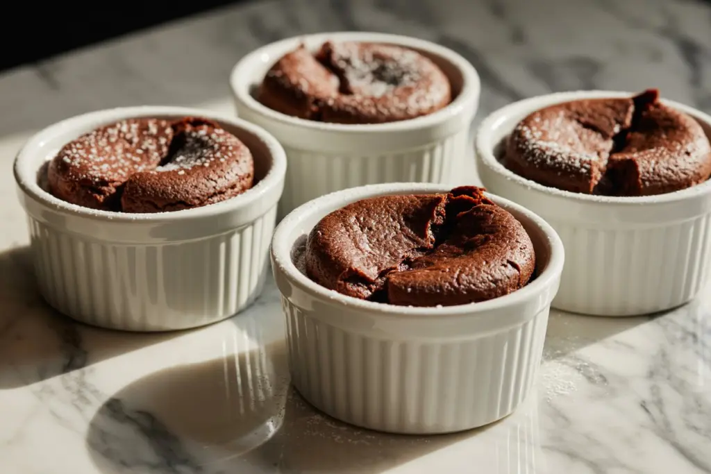 sourdough lava cakes ready to be served
