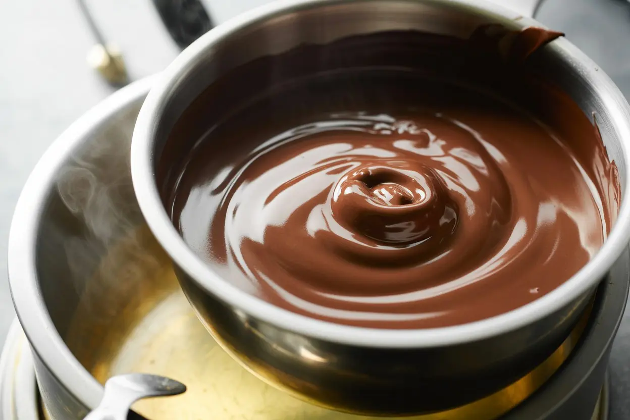 melting chocolate for sourdough lava cakes