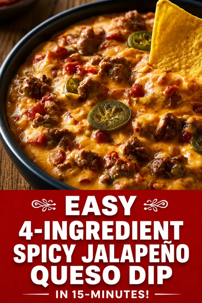 Easy Velveeta Queso Dip Recipe (3-Ingredient!) 6 Spicy Jalapeño Queso