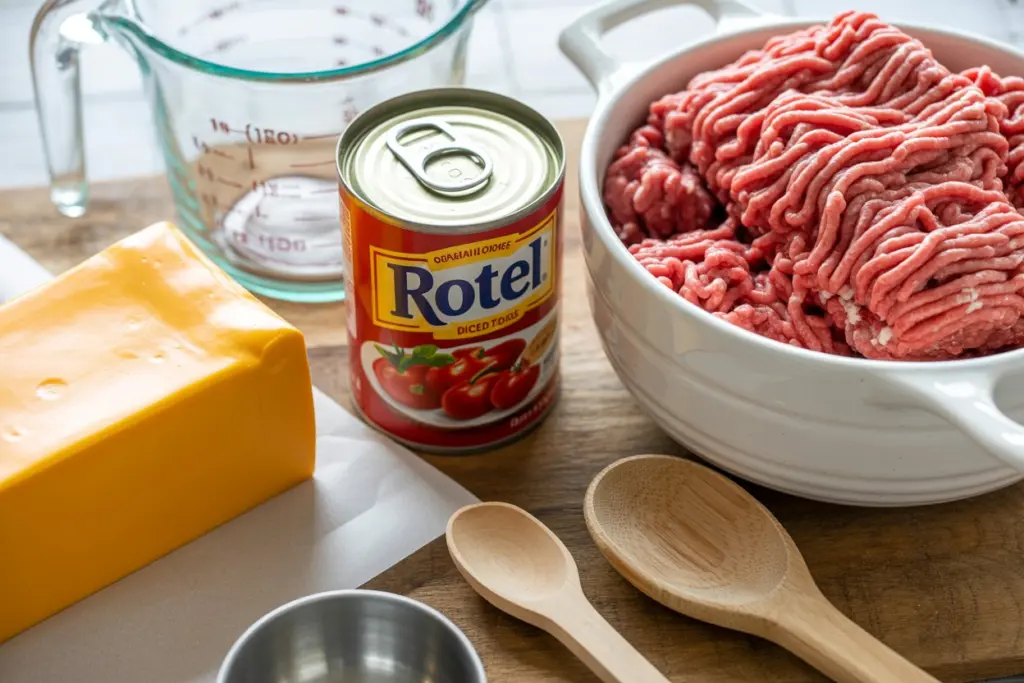 Easy Velveeta Queso Dip Recipe (3-Ingredient!) 4 ingredients for velveeta queso dip including velveeta rotel and ground beef