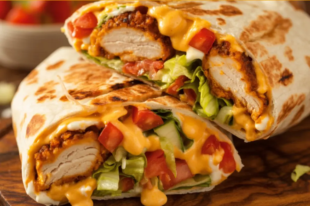 Cheesy Crispy Chicken Wraps