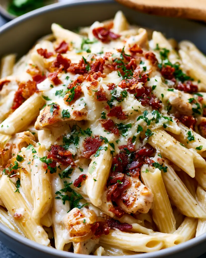 Creamy Chicken and Bacon Pasta Recipe 10 Chicken, Bacon and Caramelized Onion Pasta