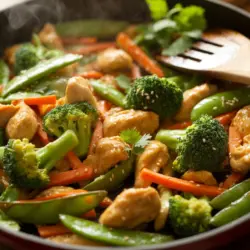 Chicken Stir Fry with Vegetables Recipe Card