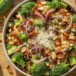 Chopped Broccoli Pearl Crunch Salad Recipe card