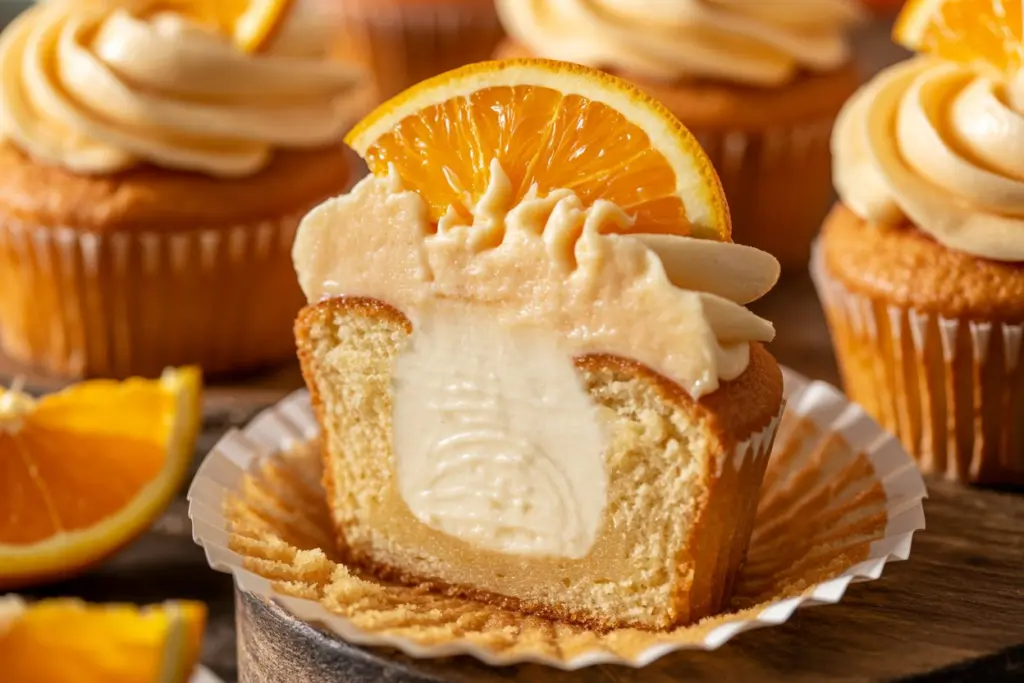 Orange Creamsicle Cupcakes with Orange Buttercream 6 Cream Filling Orange Creamsicle Cupcakes