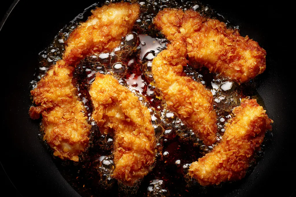 Crispy Hot Honey Chicken Tenders (Fried, Air Fried, Baked) 5 Deep Fried Chicken Tenders