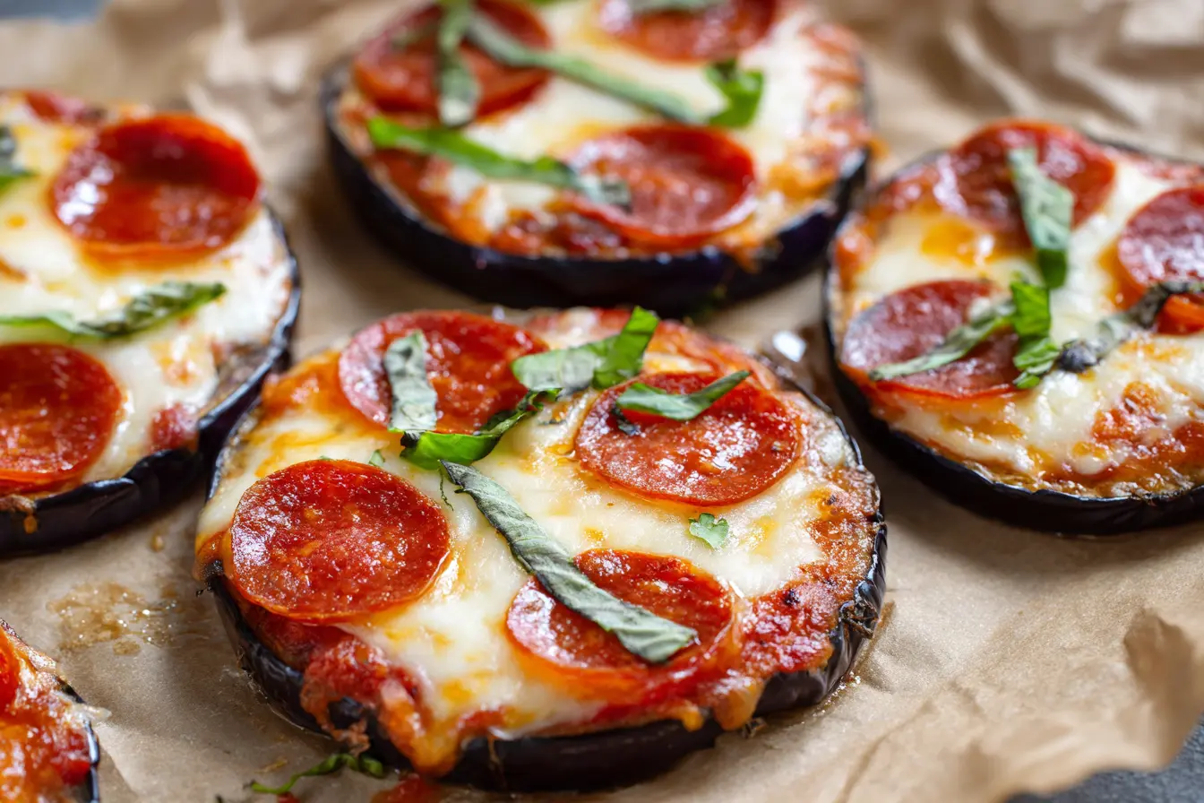 Low Carb Eggplant Pizza {Air Fryer or Baked Recipe}