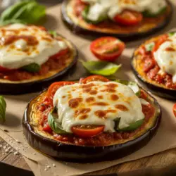 Low Carb Eggplant Pizza recipe card