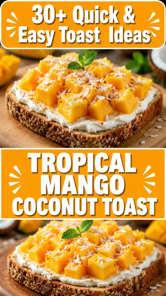 Breakfast Toast – Best 30+ Quick & Easy Ideas 9 Mango Coconut Toast