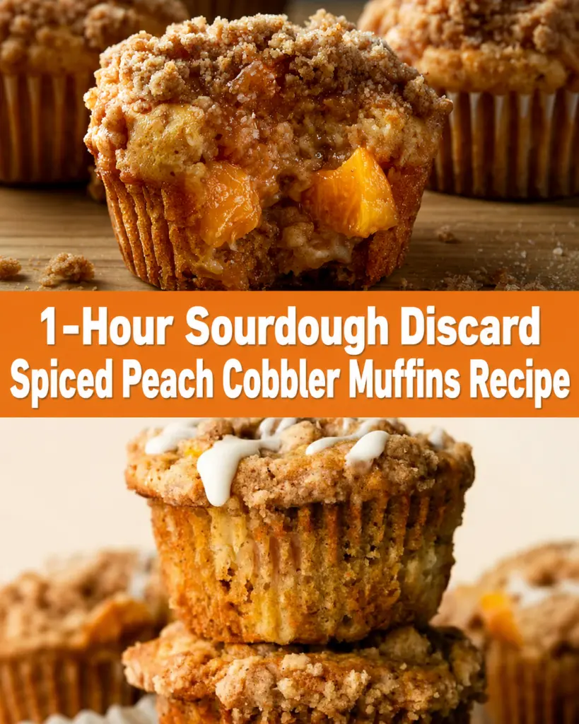 Sourdough Peach Cobbler Muffins 10 Spiced Peach Cobbler Muffins