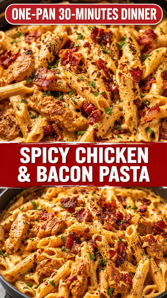 Creamy Chicken and Bacon Pasta Recipe 7 Spicy Chicken & Bacon Pasta