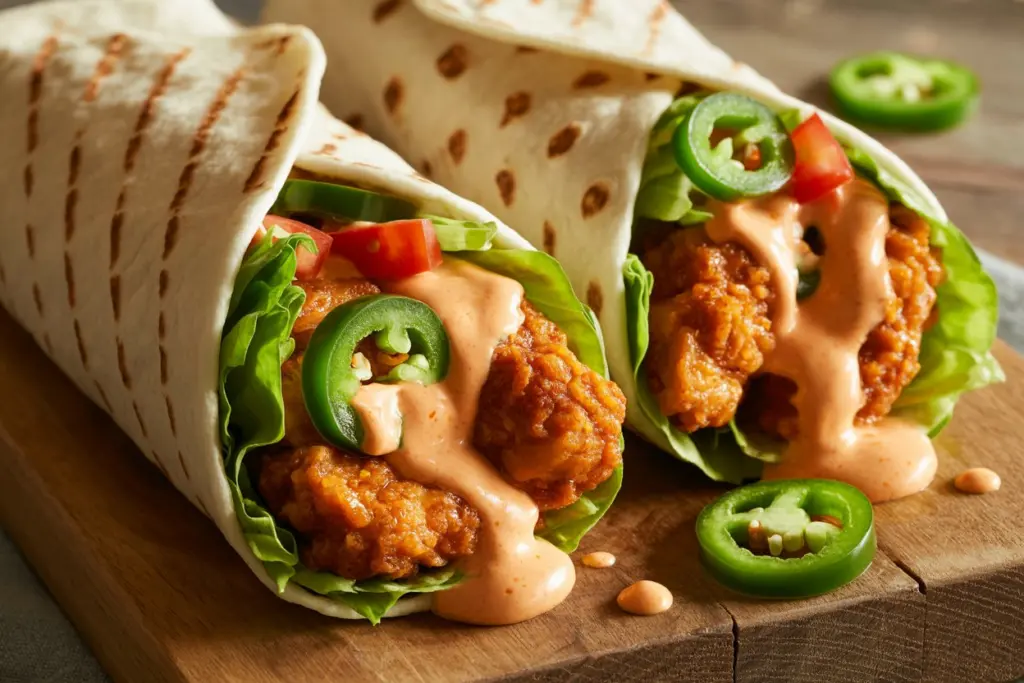 Spicy Crispy Chicken Wraps