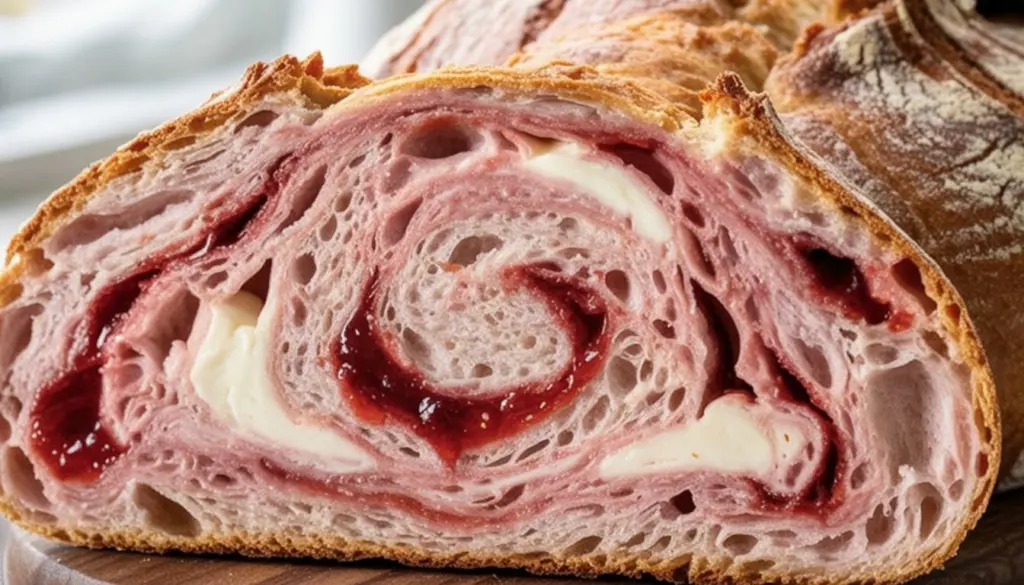 Strawberry Jam & Cream Cheese Sourdough bread