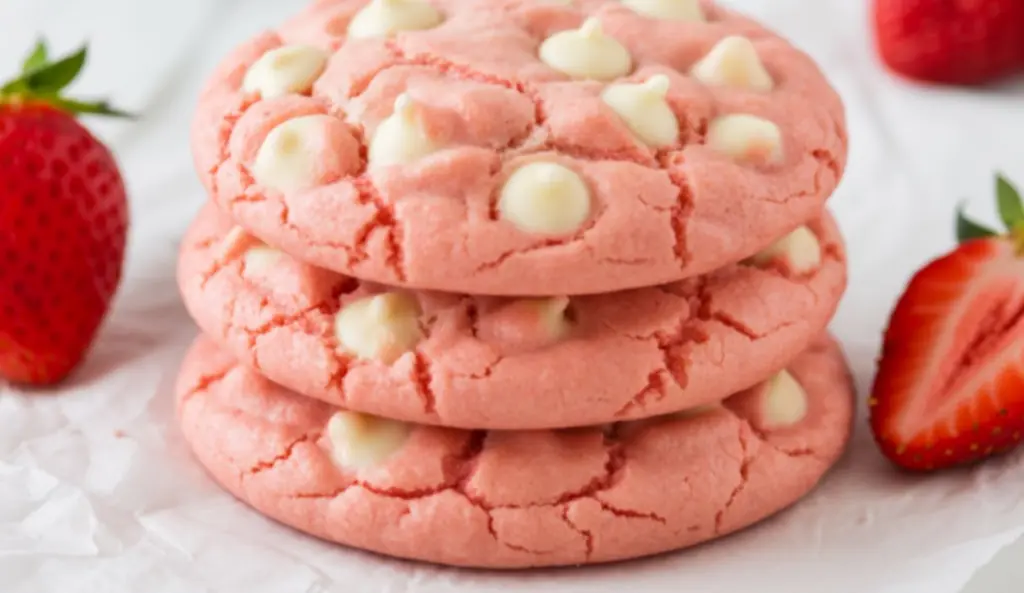 White Chocolate Strawberry cookies