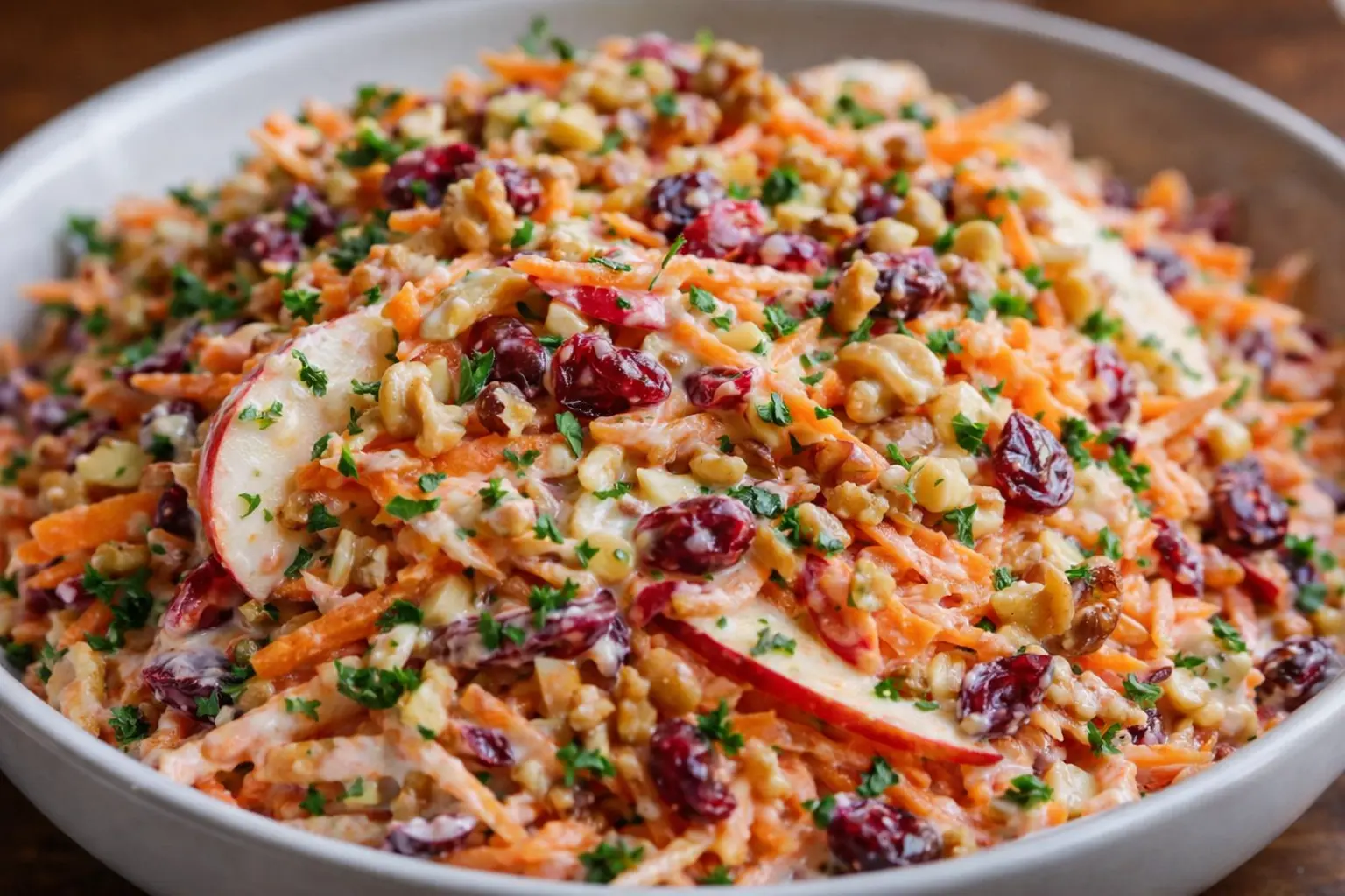 Crunchy Apple Carrot Salad with Creamy Citrus Dressing