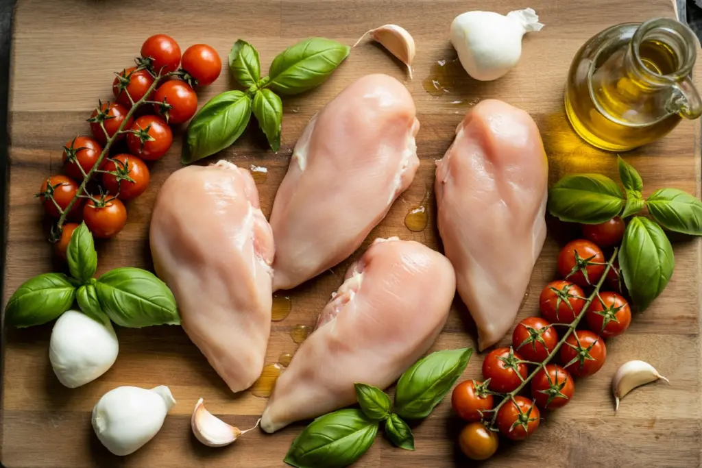 baked caprese chicken ingredients fresh layout