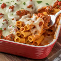 baked rigatoni recipe card