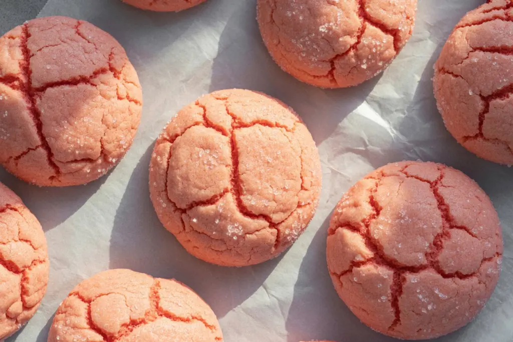 fresh baked sourdough strawberry sugar cookies